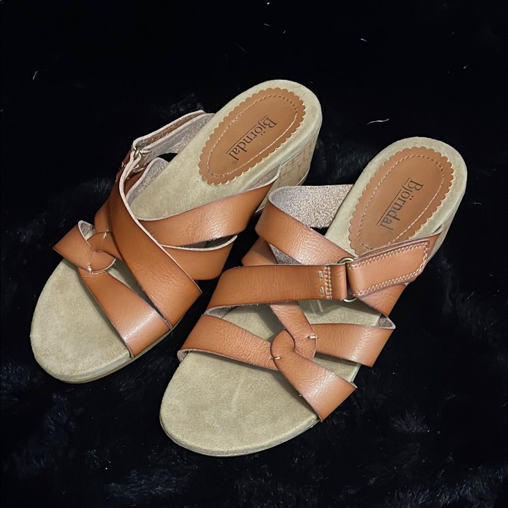 Brown Leather Sandals by Bjorndal